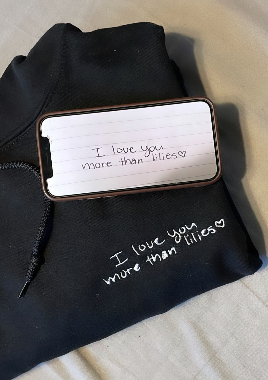 Persönliche Handschrift vorne Sweatshirt / Hoodie